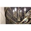 Image 2 : ROUSSEL 4 LIGHT CHANDELIER. CONTEMPORARY SILVER LEAF. 25"D
