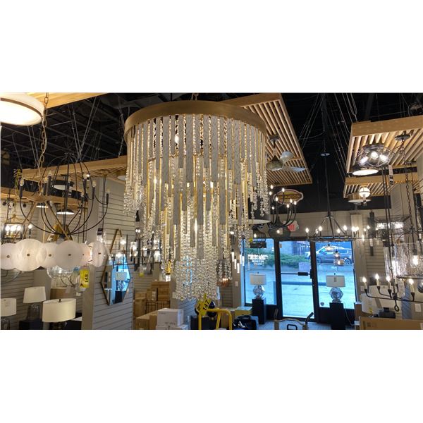 LAFAYETTE 7 LIGHT CHANDELIER. HAVANA GOLD, PREMIUM CRYSTAL. RETAIL $4900