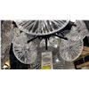 Image 3 : 9 LIGHT CHANDELIER WITH SMOKED AND CLEAR GLASS. MATTE BLACK. 28"D