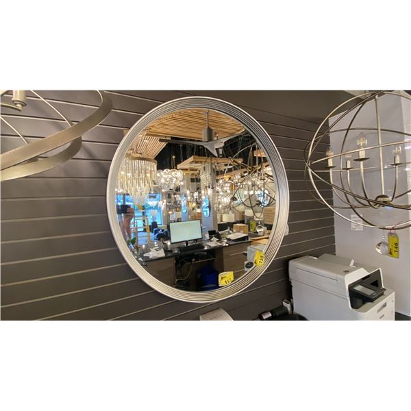 UTTERMOST SERENZA 42"D BEVELED EDGE MIRROR. SILVER LEAF FINISH WITH BLACK. RETAIL $900