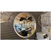 Image 1 : UTTERMOST SERENZA 42"D BEVELED EDGE MIRROR. SILVER LEAF FINISH WITH BLACK. RETAIL $900