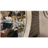 Image 2 : LOVE 18L GLASS PENDANT LIGHT. SILVER AND BLOWN GLASS. APPROX 37" DIAMETER. RETAIL $2299