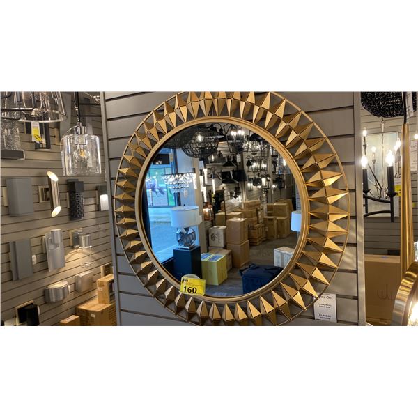 FOREVER ROUND MIRROR. MIRROR IS 23" OVERALL 33" RETAIL $1950