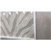 Image 2 : FRAMED MAT FABRIC WEAVING. 36" X 36" MATTE WHITE METAL FRAME