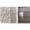 Image 3 : FRAMED MAT FABRIC WEAVING. 36" X 36" MATTE WHITE METAL FRAME