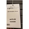 Image 3 : 3 LED PENDANT. BRASS WITH CRYSTAL RETAIL $1460