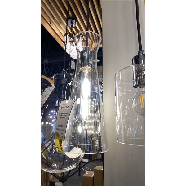 SINGLE LIGHT PENDANT POLISHED CHROME WITH CLEAR GLASS