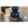 Image 3 : PAIR OF MADISON TABLE LAMPS. BLUE AND POLISHED BRASS RETAIL $1200