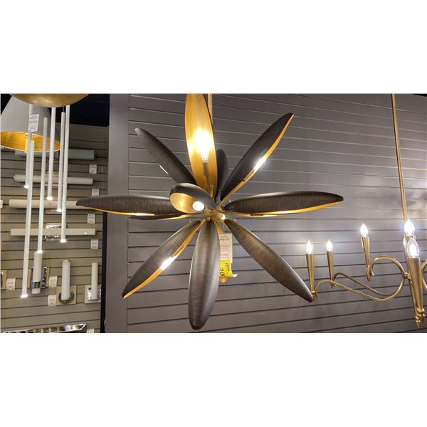 ESTRELLA DEL MAR, 14 LIGHT CHANDELIER, CENTURA WITH BURNISHED GOLD. RETAIL $2830