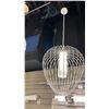 Image 1 : SAVANTI SINGLE LIGHT PENDANT. TEXTURED WHITE AND WHITE OPAL GLASS. 20"D