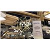 Image 3 : 4 LIGHT CHANDELIER WITH SEEDED GLASS LENSES. AGED BRASS. 54" ACROSS