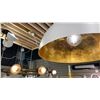 Image 2 : SIGMUND SINGLE LIGHT PENDANT. BRUSHED BRASS INSIDE, MATTE WHITE. 24" DIAMETER.