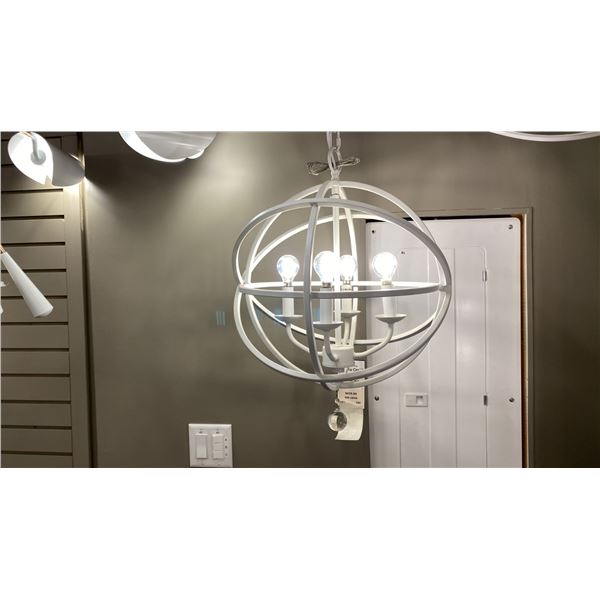 TULL 4 LIGHT CHANDELIER. MATTE WHITE. 15"D