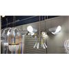 Image 1 : ARCUS 6 LIGHT CHANDELIER. CHAMPAGNE BRONZE, WHITE. 39"D