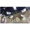 Image 2 : ARCUS 6 LIGHT CHANDELIER. CHAMPAGNE BRONZE, WHITE. 39"D