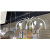 Image 1 : PETAL 5 LIGHT CHANDELIER. CHAMPAGNE BRONZE, WHITE. 30"D