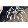 Image 2 : PETAL 5 LIGHT CHANDELIER. CHAMPAGNE BRONZE, WHITE. 30"D