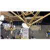 Image 2 : CUBIS SINGLE LIGHT CHANDELIER. GILD FINISH AND CLEAR BEVELED GLASS. 24"D RETAIL $2450