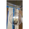 Image 3 : 4 LIGHT PENDANT. AGED BRASS. 17" GLASS GLOBE. RETAIL $800