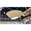 Image 2 : SACRAMENTO 3 LIGHT CHANDELIER. PATINA BRASS, SOFT SAND. 39"D