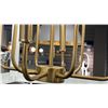 Image 5 : SHEFFIELD 8 LIGHT PENDANT. WHITE WITH WARM BRASS ACCENTS. 24"X24"X43"H. RETAIL $1410