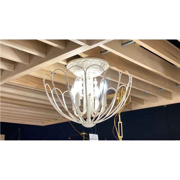 MARGARITA 4 LIGHT FLUSH MOUNT. VINTAGE PARISIAN WHITE. 18"D