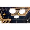 Image 1 : SAGO LED SEMI FLUSH MOUNT. WHITE AND BRUSHED BRASS. 40" ACROSS