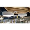 Image 2 : SAGO LED SEMI FLUSH MOUNT. WHITE AND BRUSHED BRASS. 40" ACROSS