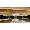 Image 3 : SAGO LED SEMI FLUSH MOUNT. WHITE AND BRUSHED BRASS. 40" ACROSS
