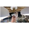 Image 4 : SAGO LED SEMI FLUSH MOUNT. WHITE AND BRUSHED BRASS. 40" ACROSS