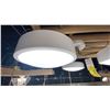 Image 5 : SAGO LED SEMI FLUSH MOUNT. WHITE AND BRUSHED BRASS. 40" ACROSS