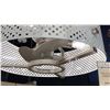 Image 2 : EYRIE 13" CEILING FAN. BRUSHED STAINLESS AND WHITE, 3 LIGHTS. 23"D. RETAIL $1000