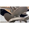 Image 5 : EYRIE 13" CEILING FAN. BRUSHED STAINLESS AND WHITE, 3 LIGHTS. 23"D. RETAIL $1000