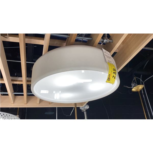 CAMPTON 3 LIGHT FLUSH MOUNT. WHITE LENS. 19"D