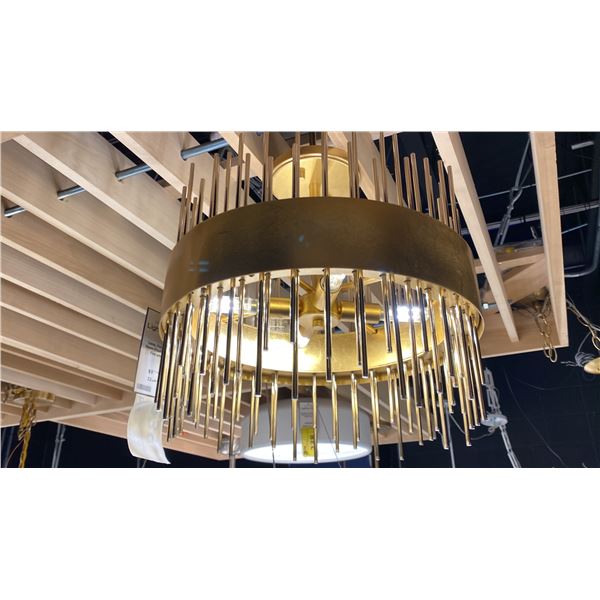 LENA 4 LIGHT SEMI FLUSH. FIRE AND ICE. GOLD LEAF. 15"D RETAIL $930