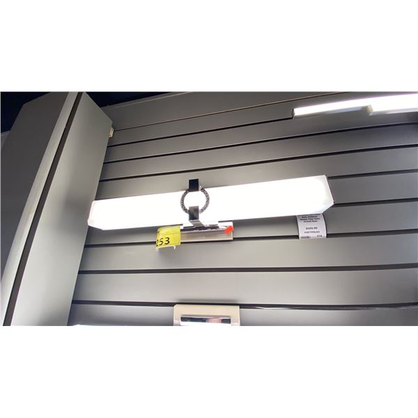 PAIR OF KICHLER BORDEAUX LED BATH LIGHT. POLISHED NICKEL, SATIN ETCHED GLASS. RETAIL $1020. ONE IN