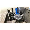 Image 2 : 71" X 41" EXECUTIVE DESK, MESH BACK CHAIR, 3 DRAWER PEDESTAL CABINET, ASST OFFICE TYPE SUPPLIES