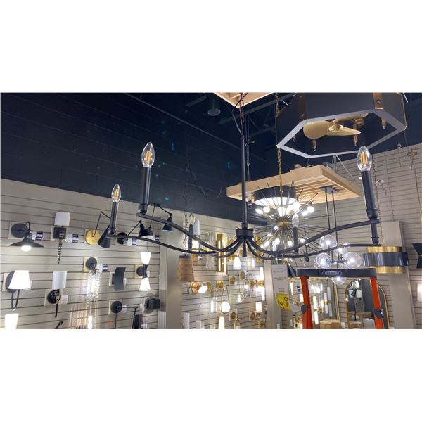MALENE 6 LIGHT CHANDELIER. BLACK