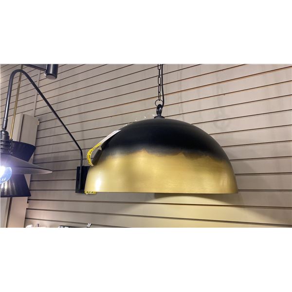 GAYA 1 LIGHT PENDANT. BLACK AND GOLD. 24"