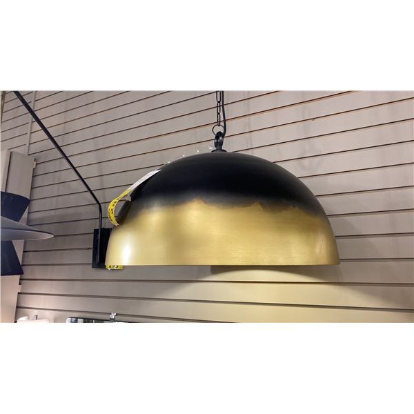 GAYA 1 LIGHT PENDANT. BLACK AND GOLD. 24"