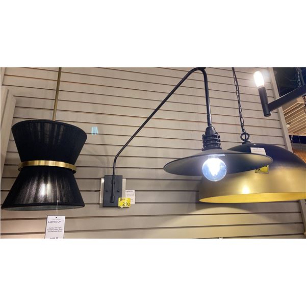 WHEATON SINGLE LIGHT WALL SCONCE. MATTE BLACK, METAL SHADE