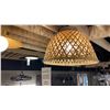 Image 1 : SINGLE LIGHT FLUSH MOUNT. NATURAL RATTAN. 13"D