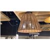 Image 1 : WICKER 3 LIGHT SEMI FLUSH. MATTE BLACK. 13"