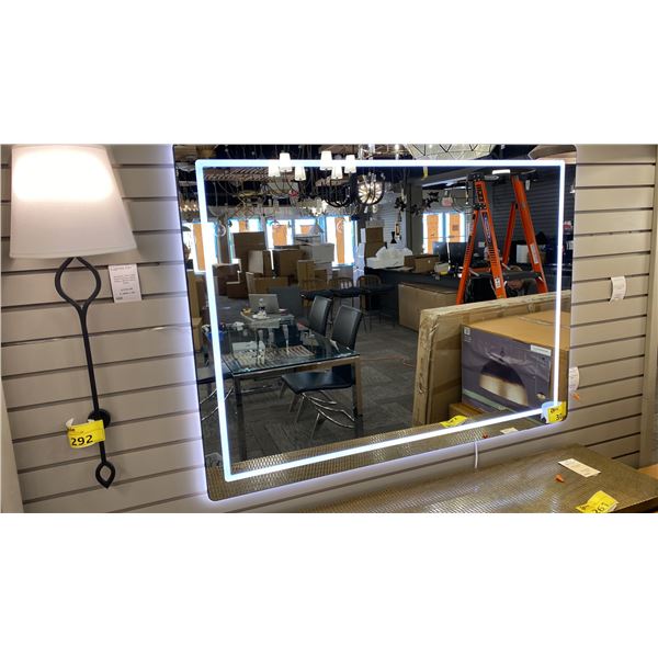 COMPACT LED MIRROR. BLACK. 48" X 36". RETAIL $3000