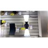Image 1 : PAIR OF PARKER 2 LIGHT WALL SCONCES. BLACK, WHITE GLASS. 17"H RETAIL $600