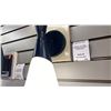 Image 2 : PAIR OF PARKER 2 LIGHT WALL SCONCES. BLACK, WHITE GLASS. 17"H RETAIL $600