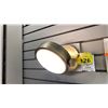 Image 1 : BLANCO LED VANITY LIGHT. VINTAGE BRASS, ALABASTER STONE SHADE.