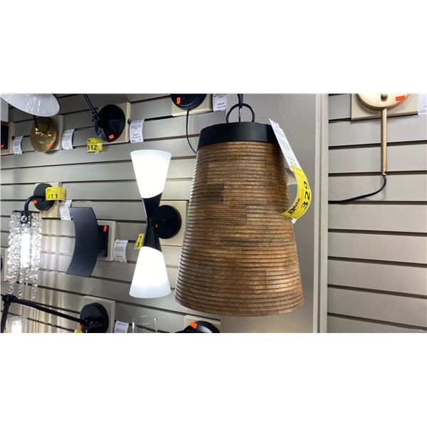 PORCHSIDE TURNED WOOD PENDANT LIGHT. 9 1/4" RETAIL $660