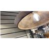 Image 2 : JACOB SINGLE LIGHT TURNED WOOD PENDANT LIGHT. GRAY IRON AND SISAL ROPE. RETAIL $520