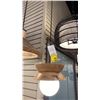 Image 2 : KALI SINGLE LIGHT PENDANT. NATURAL TURNED WOOD, FROSTED GLASS
